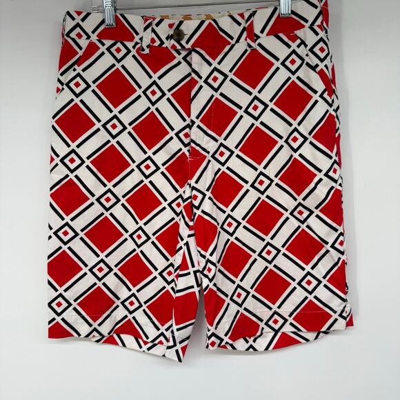Loudmouth Golf Other - LoudMouth Golf Shorts Men's Sze 34 Red White Argyle Geometric Bermuda 10" Inseam